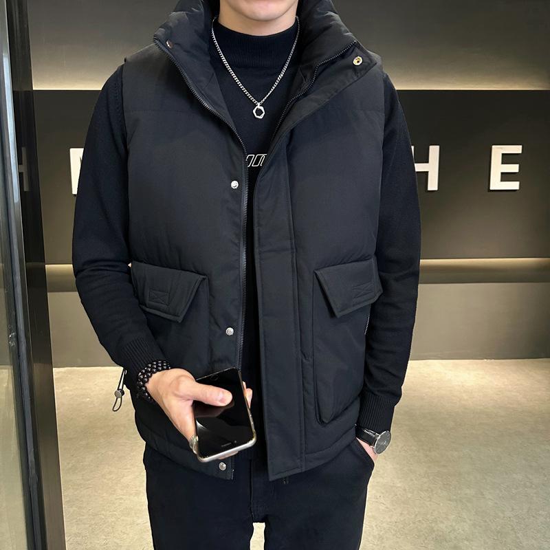 

Пуховик, жилет, мужской зимний белый пух белой утки 505 утолщенный тепловой жилет, повседневная холодная куртка, топ-жилет XL