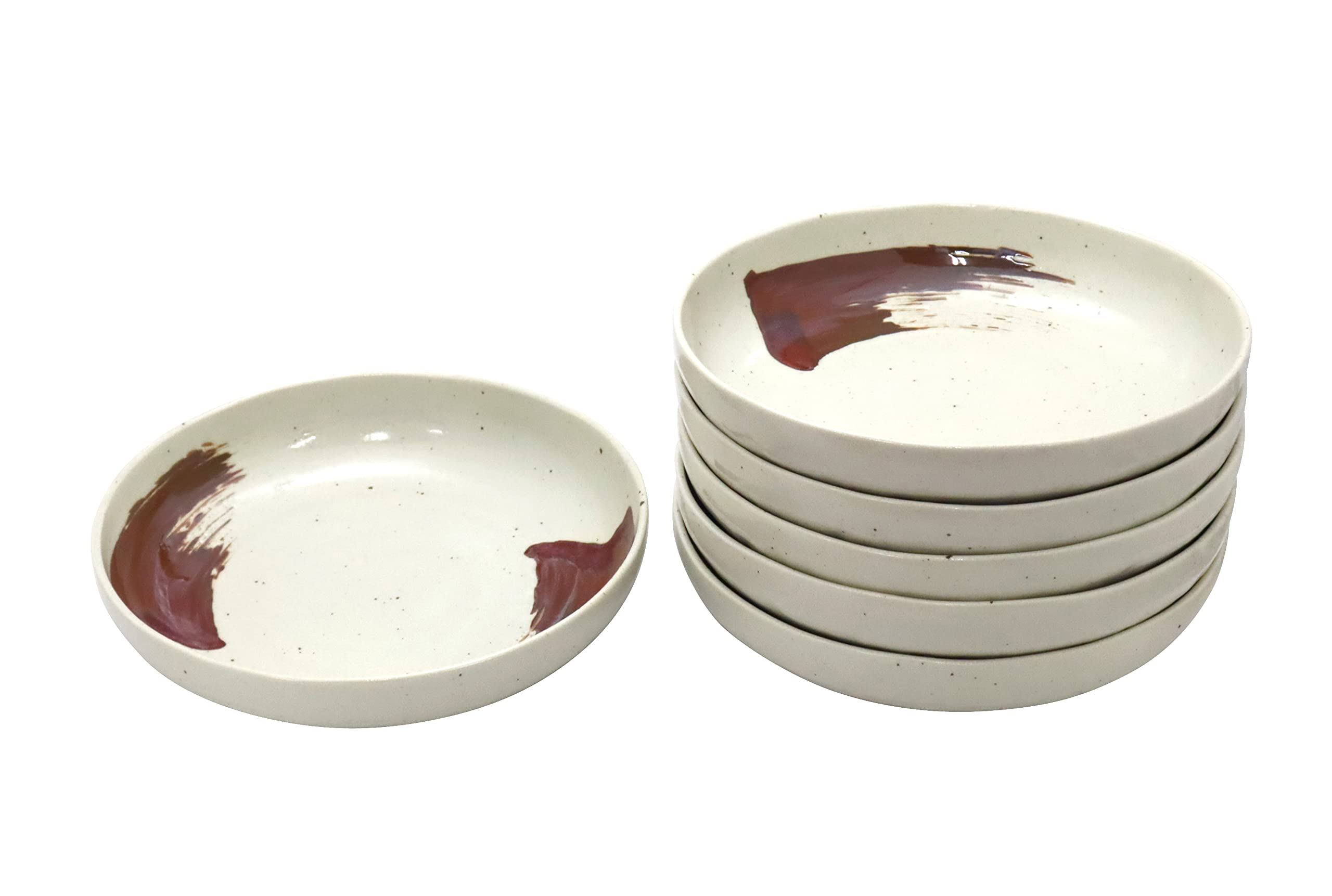 

New Carefully Soba Monogatari Sobadokoro Echigo Sand Grain Shallow Bowls [Commercial Set] Selected! 7.0cm (6 pieces)