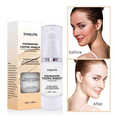 Sıcaklık Değiştiren Cilt Fondöten Likit Aydınlatıcı Taşınabilir Kapatıcı Likit Kalıcı