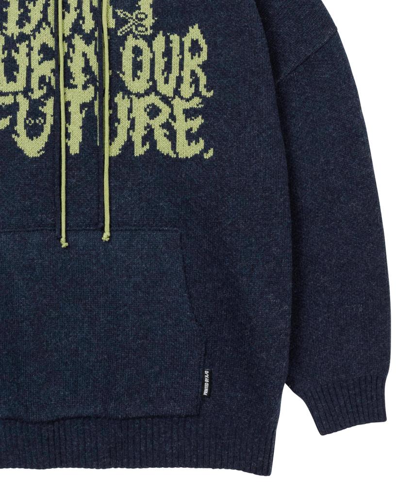 AJOBYAJO [Pba] Dbof Wool Knit Hoodie [Navy]