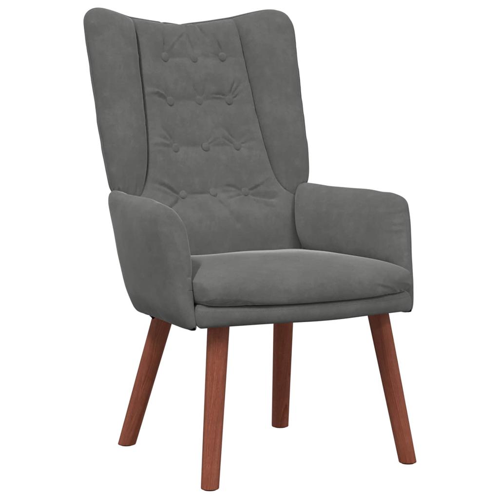 Armchair Dark Grey 63 X 67 X 94 Cm Velvet
