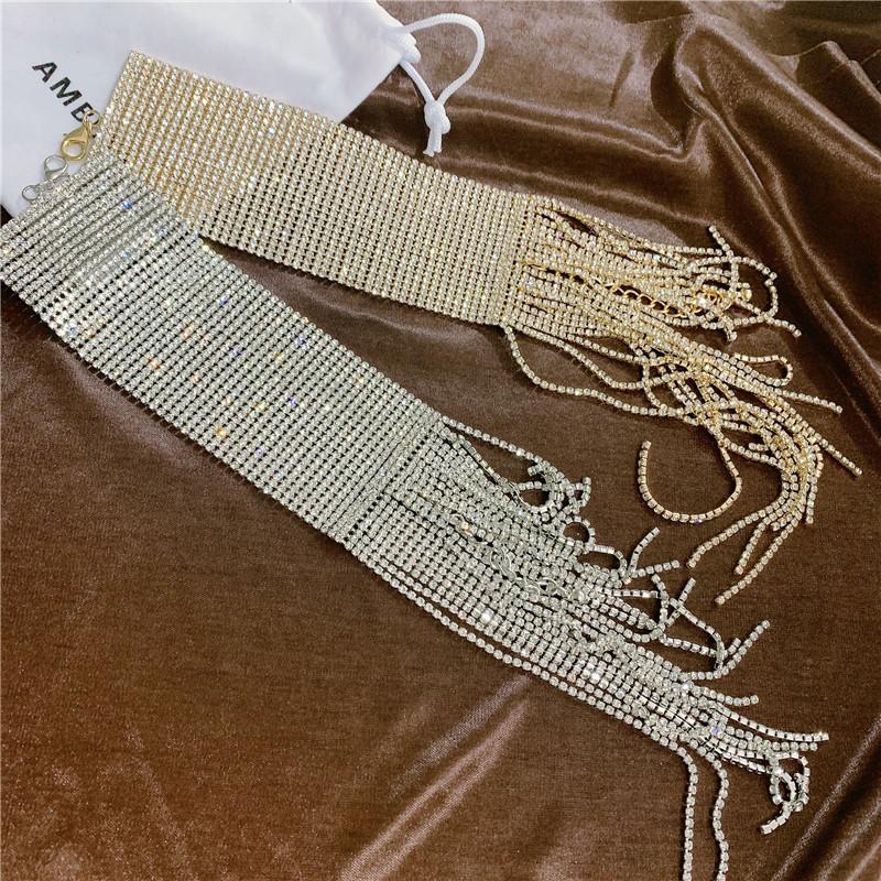 Luxury Shiny Rhinestone Long Tassel Hand Chain For Women Boutique Bracelet Accessories Geogous Bridal Wedding Jewelry 1PC