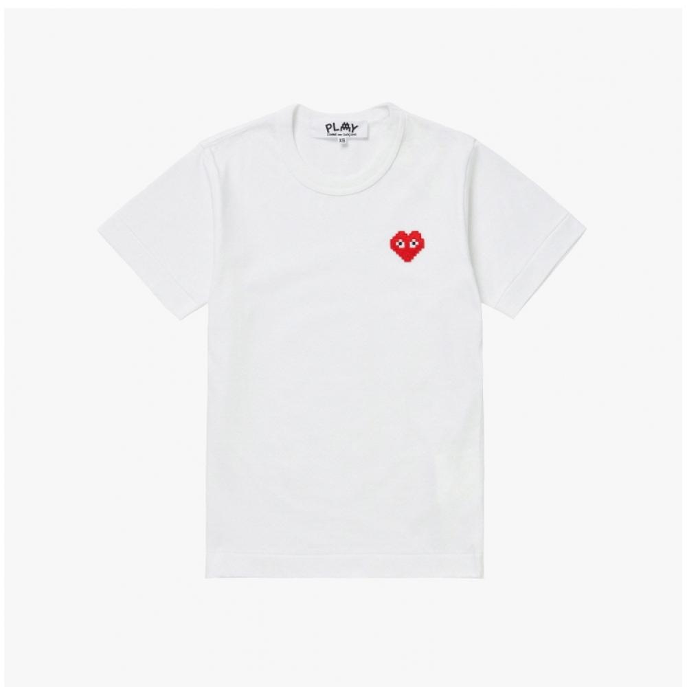 Comme DeS GarconS P1t322 3 Play Red Pixel Heart Waffen Men S Short Sleeve Tee
