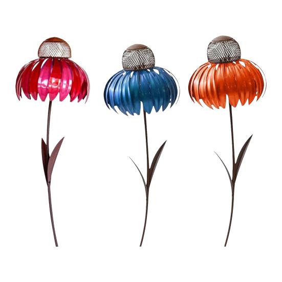 Bird Feeder, Painted Iron Bird Feeder with Petal-Top Grain Storage, Iron Art Design Bird Feeder for Hummingbirds And Finches Outdoor Garden Decoration