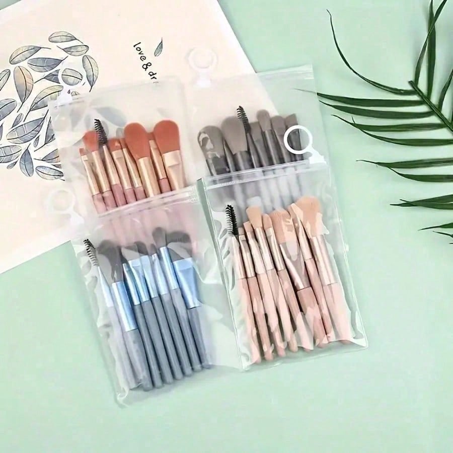 8pcs Mini Multipurpose Makeup Brush Set, Professional Makeup Tools Kit For Blush, Highlighter, Eyeshadow, Powder, Concealer