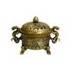 Antique Double Dragon Eight Treasure Auspicious Incense Burner Three-legged Censer Home Decoration Ornaments Religious Supplies
