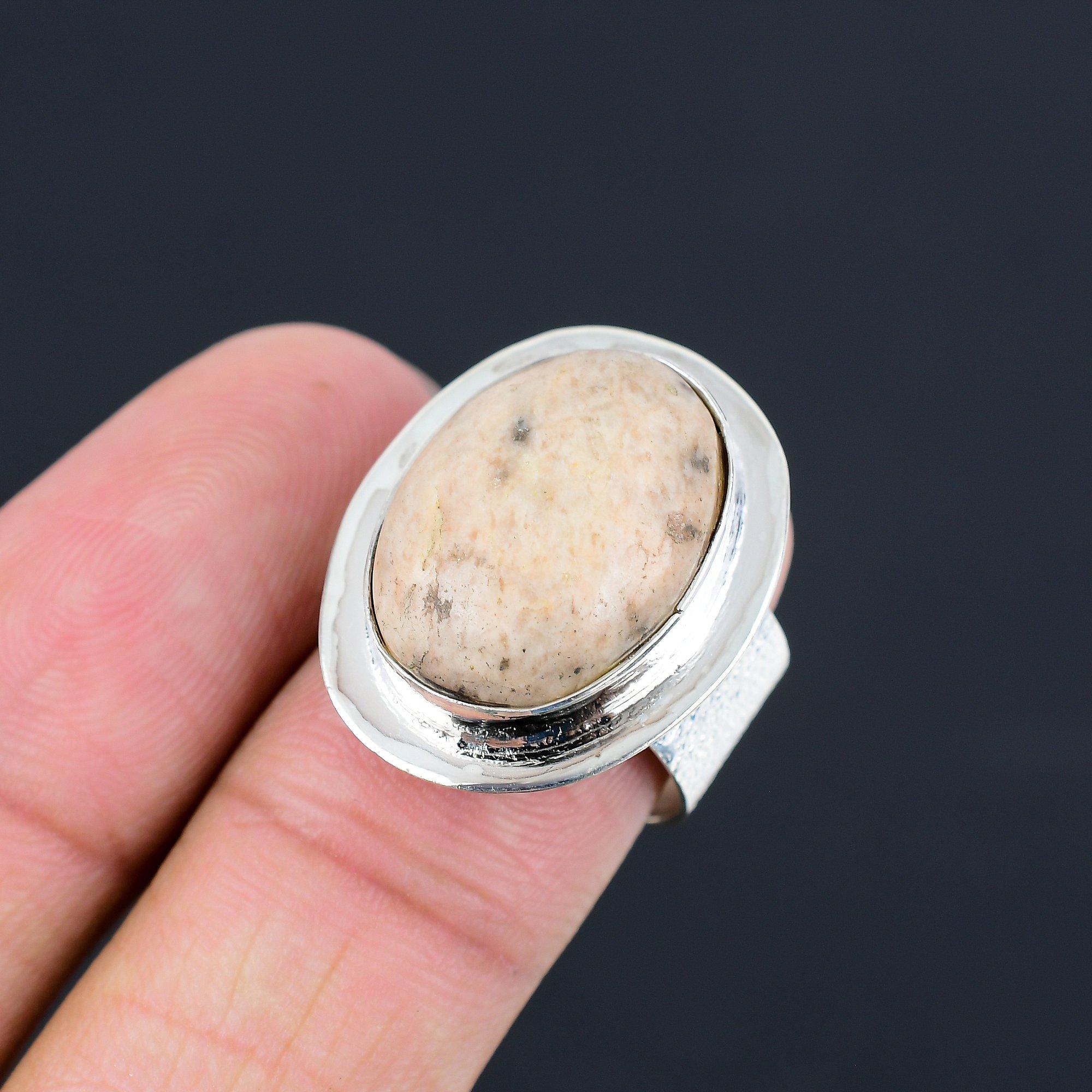 Sisters Day Deal Peanut Wood Jasper Stone 925 Silver Statement Wife Ring US 8 8