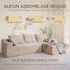 Right corner sofa 263x171x 59cm, free combination, without assembly 4-seater L-shaped sofa with beige corduroy chaise longue