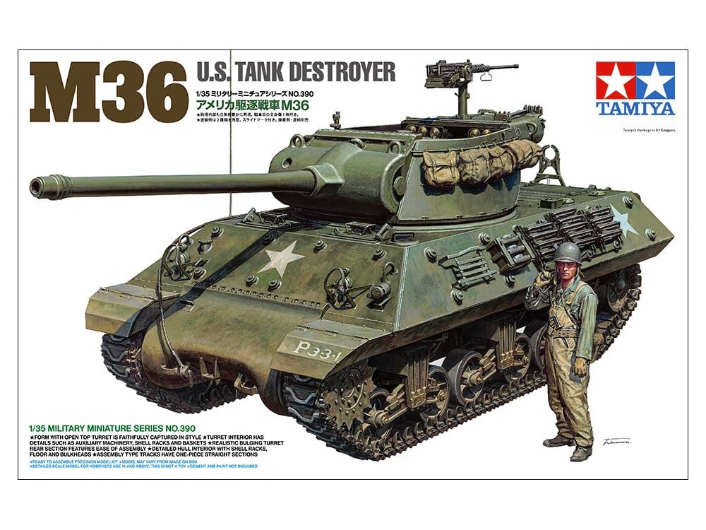 Tamiya Military Miniature Series 390 Tank Destroyer M36 Plastic Model 35390 1/35 No. U.S. (Tank)