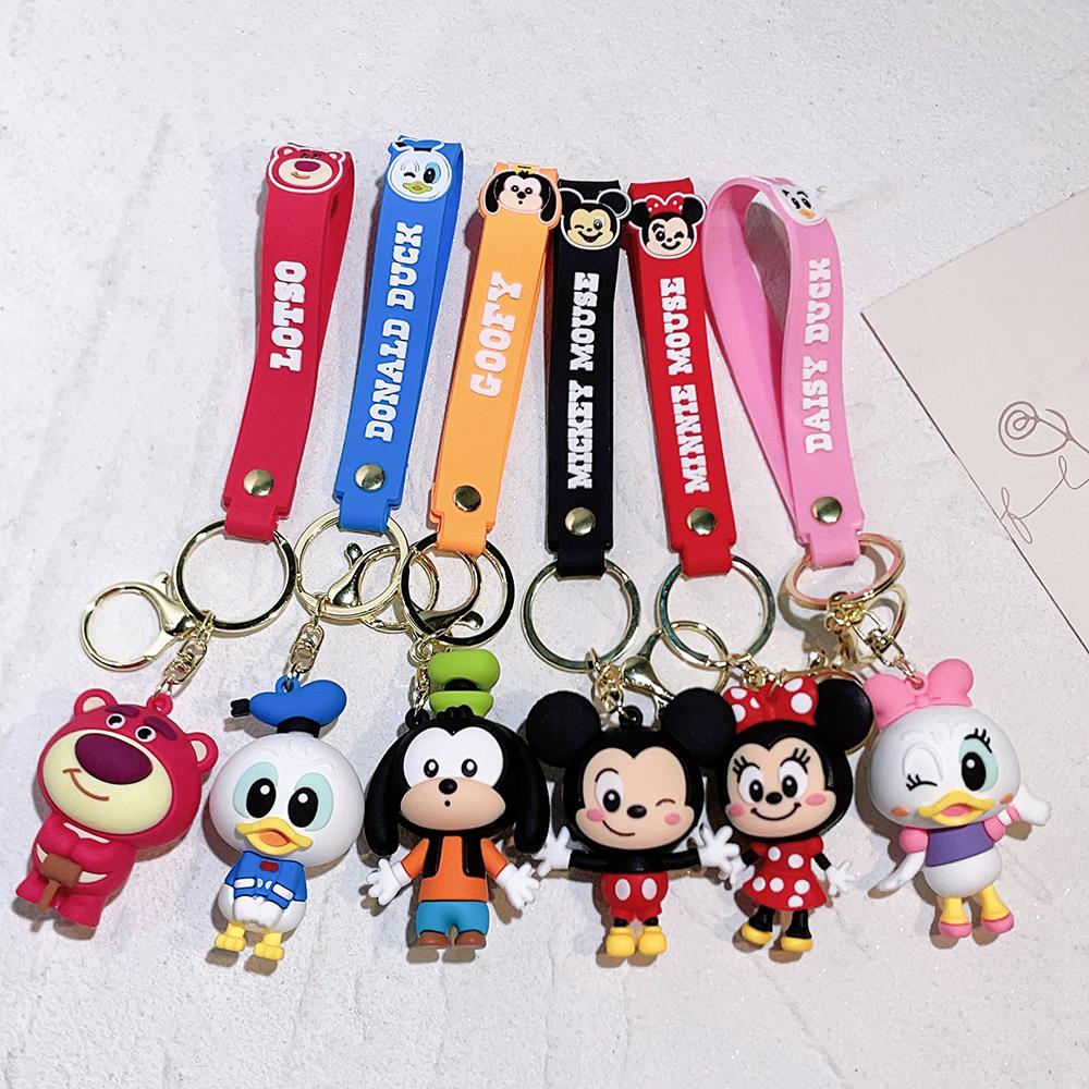 Disney Minnie Mouse Heart Pendant Keychain Mickey Mouse Heart Valentines Day Gift Travel Backpack Accessory Charm