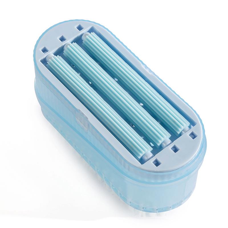 Multifunctional Hands-Free Soap Dish with Drain and Roller Design
