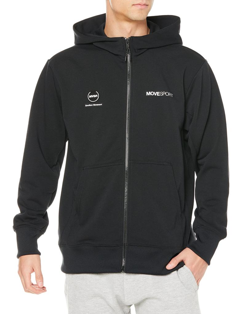 Move Sports Descente Stretch Fleece with Men's Sweatshirt, Hood, Cotton-Like Material, Black/XO