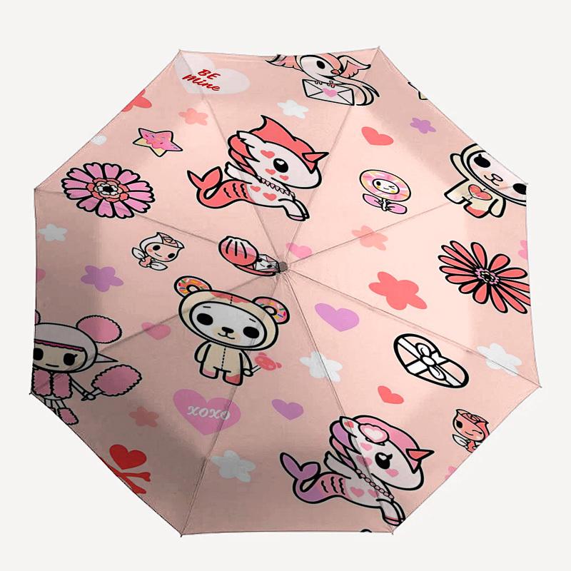 

1pc tokidoki valentine s dayOpen/Close Umbrella-Windproof, Compact Travel Umbrella, Sturdy 8-Rib Shaft, Outdoor Accessory, 1057