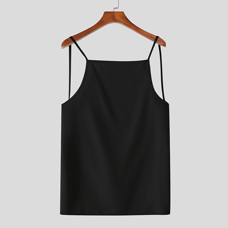 

INCERUN Men Strap Sleeveless Backless Lace-up Tank Tops Undershirts 5XL чёрный