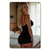 Metal Wall Art 8x12 Ft Backless Dress Elegant Black Home Cafe Bar Decor