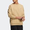 Adidas Solid Color Logo Embroidery Casual Crew Neck Sweatshirt Unisex Tops Khaki HM2687