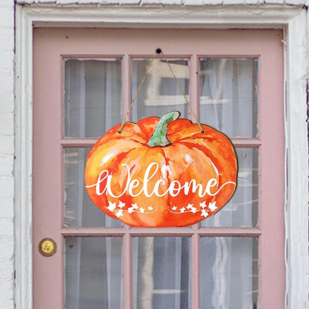 Autunm Wood Pumpkin Wall Hanging Plaque Harvest Decoration Multifunctional Handmade for Doors, ,