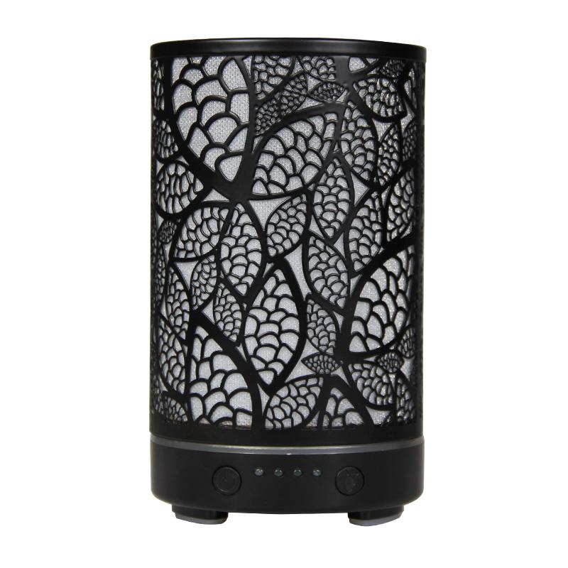 Aroma Diffuser Iron Hollow Leaves Ultrasonic Air Humidifier Desktop Humidifier Smart Home Appliances Room Decor with Led Light