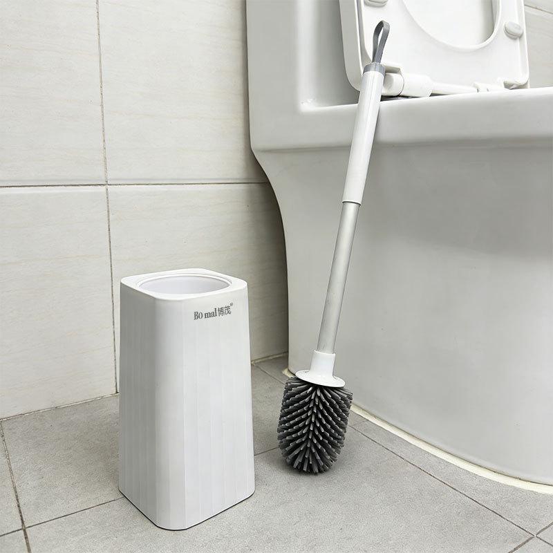 

Wall-Mounted Toilet Brush Set with Long Handle & Base for Effective Bathroom Cleaning белый