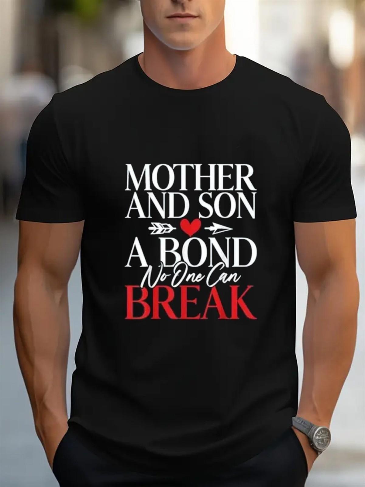 Mother - Son Bond T - Shirt MOTHER AND SON A BOND No One Can BREAK with a Hear S разноцветный