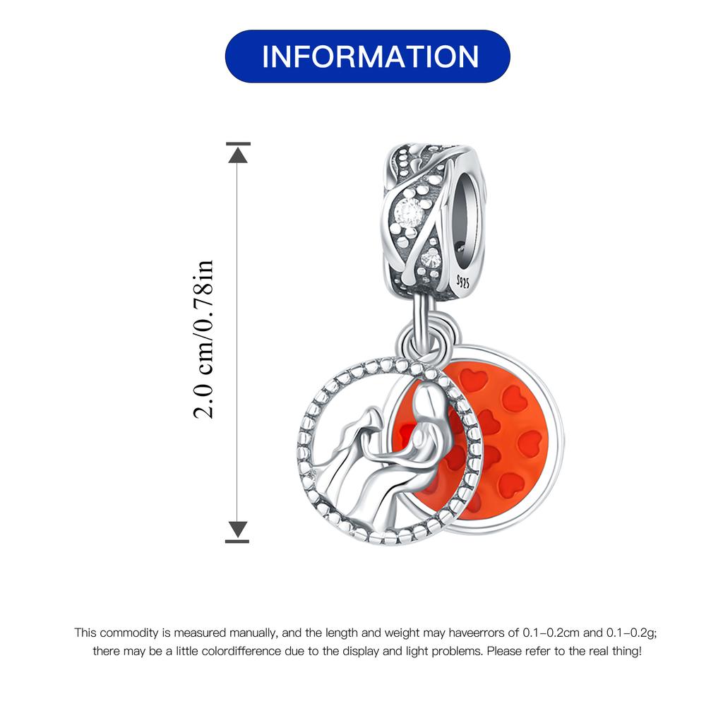 Copper Charms Original Mother-Daughter Transparent Glue Pendant Beads Fit Bracelet Jewelry Diy Women Fine Gift
