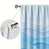 2pcs Artistic Waves Printed Curtain for Home Decor - Rod Pocket Window Treatment for Bedroom, Office, Kitchen and Living Room