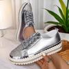 Fashion Hand-stitched Women Shoes Casual Fashion Parade Muffin Shoes New Drilling Thick Bottom Sneakers Women 2025 Zapatos De Mujer