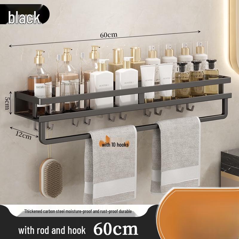 Handun Bathroom Shelf with Towel Bar and Hooks
