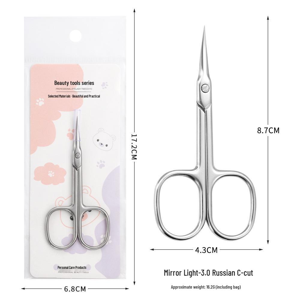Russian Style Stainless Steel Cuticle Nippers and Nail Pusher with Bent and Pointed Tips