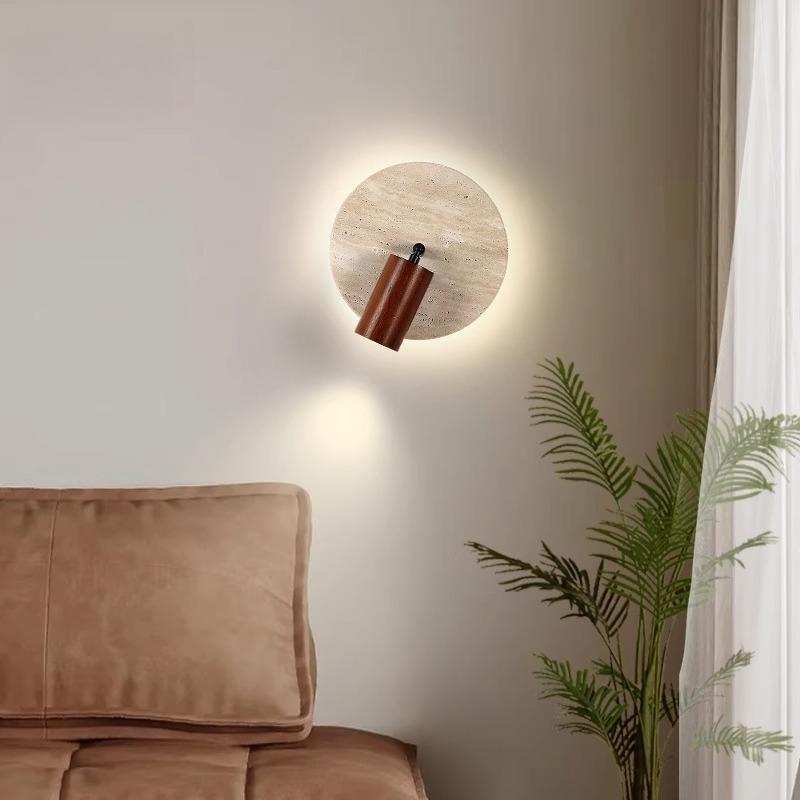 Japanese retro bedside LED wall light natural yellow cave stone wall light with cable switch home bedroom atmosphere lighting