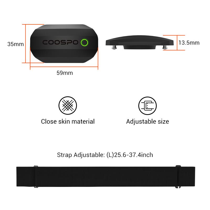 COOSPO H808S Heart Rate Sensor Dual Mode ANT Bluetooth With Chest Strap Cycling Computer for Wahoo Garmin Zwift Sports Monitor