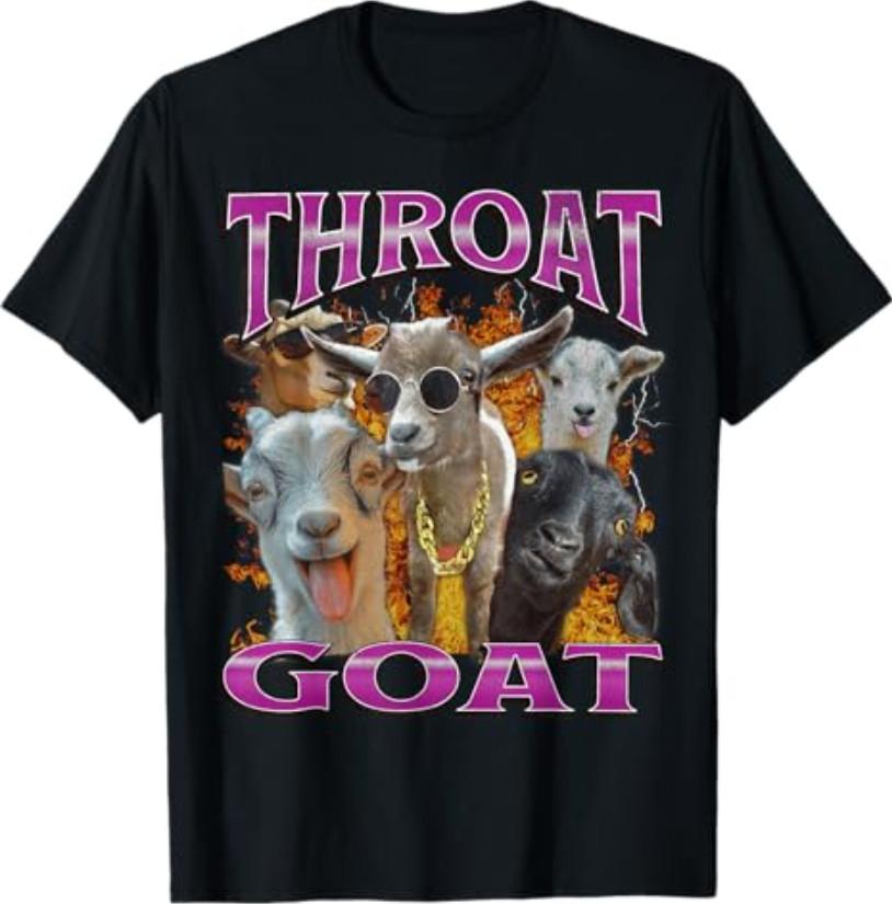 Unisex-Adults Throat Goat Funny Offensive Adult Humor Bootleg Y2K Graphic T-Shir XXXL