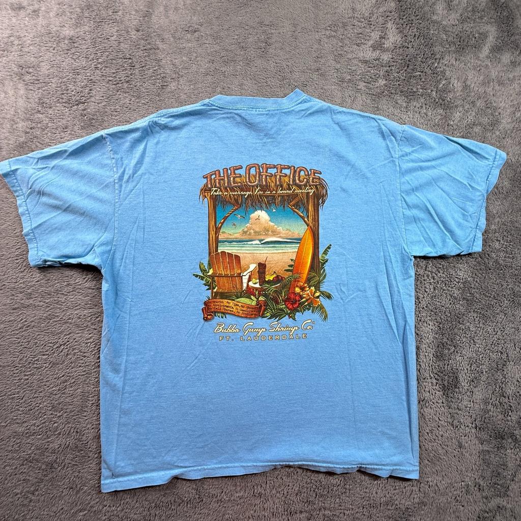 Bubba Gump Shrimp Co Mens XL Blue The Office Fort Lauderdale Tee Unisex T-Shirt