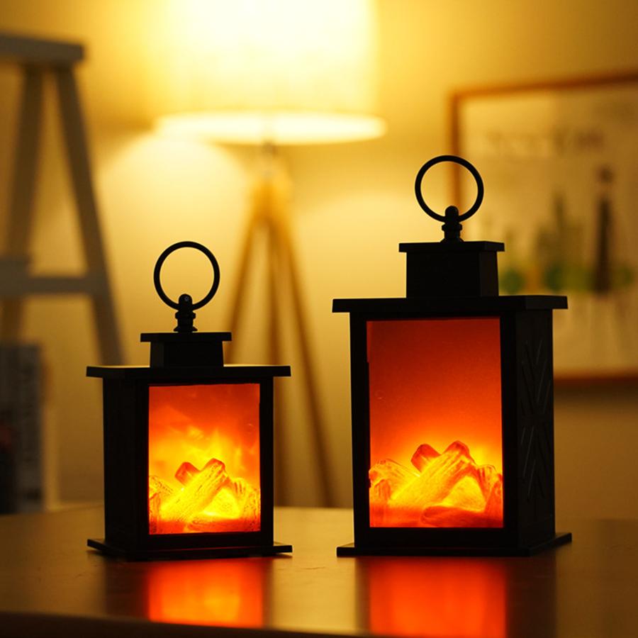 LED Simulation Flame Lamp Nordic Style Decorative Fireplace Lamp Creative Home Crafts Atmosphere Night Light