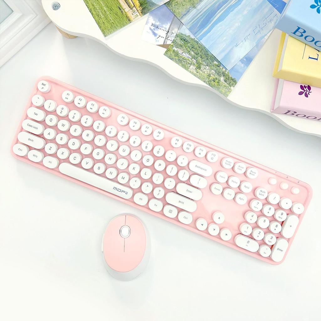 Mofii Sweet 2.4G Wireless Keyboard - Mouse Set: 104 Round Keycaps, Perfect for Office Tasks