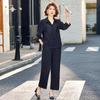Elegant Summer Two-Piece Set: Wide-Leg Pants & Top for Middle-Aged Women