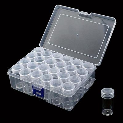 Scatola di Plastica con 24 Scomparti per Pittura Diamante Fai da Te Artigianato Accessori Perline Sfuse Contenitore per Perline Stoccaggio Classificato