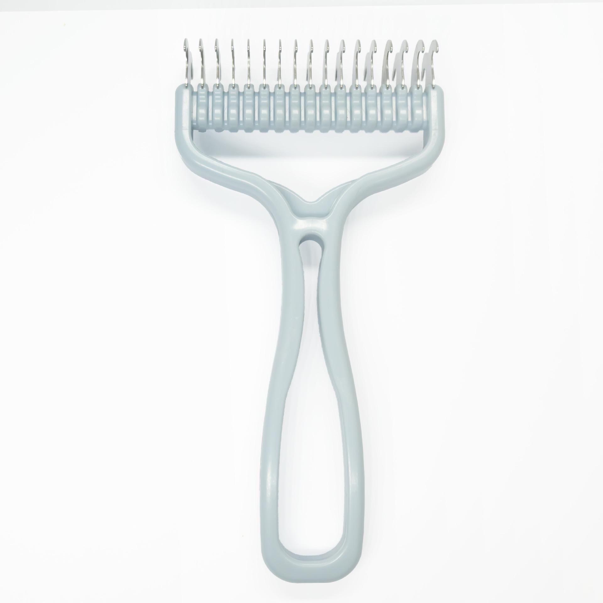 

Щетка для кошек, ножницы для удаления узелков, расческа для удаления шерсти у кошек, инструменты для ухода за собаками, двухсторонняя щетка из нержавеющей стали, товары для животных синий