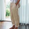 Fashion Popular Harem Pants Solid Color Pockets Summer Elastic Waist Straight Leg Sweatpants Streetwear