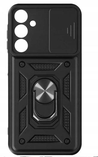 Case for Samsung Galaxy S24 FE ARMOR SLIDE RING REINFORCED CASE + 9H GLASS