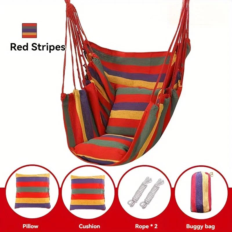 New Outdoor Swing Hammock Chair Canvas Leisure Chair No Pillow Or Cushion Dormitory Hammock Swing Rocking Chair(With Storage Bag
