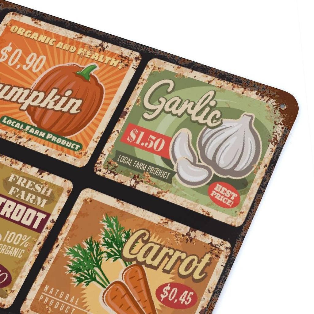 1-Pack Distressed Rustic Wall Plaque Metal, 20×30cm and 30×40cm, Aged Décor for Kitchen, Hallway or Office