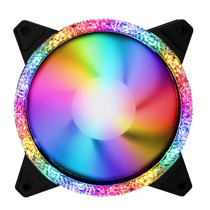 Ollymurs 12CM Star Diamond Silent Color-Changing PC Case Fan