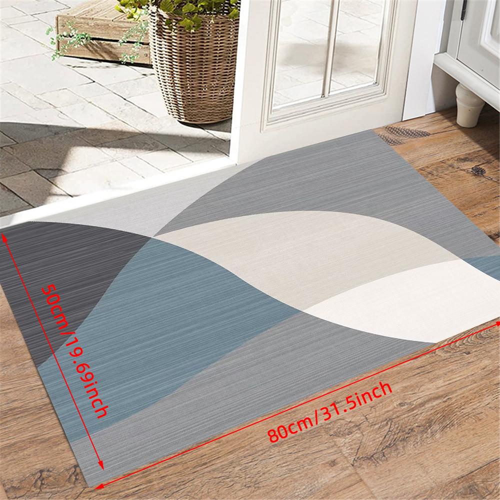 1 ks 1cm zesílená abstraktní geometrická rohožka do dveří, měkká flanelová rohožka do vchodových dveří pro domácí dekoraci, protiskluzový koberec, absorbující vodu, kuchyňská koupelnová rohožka