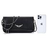 ZV French Exquisite Women's Winged Chain Crossbody Bag: Elegant Envelope Shoulder Bag for Ladies.