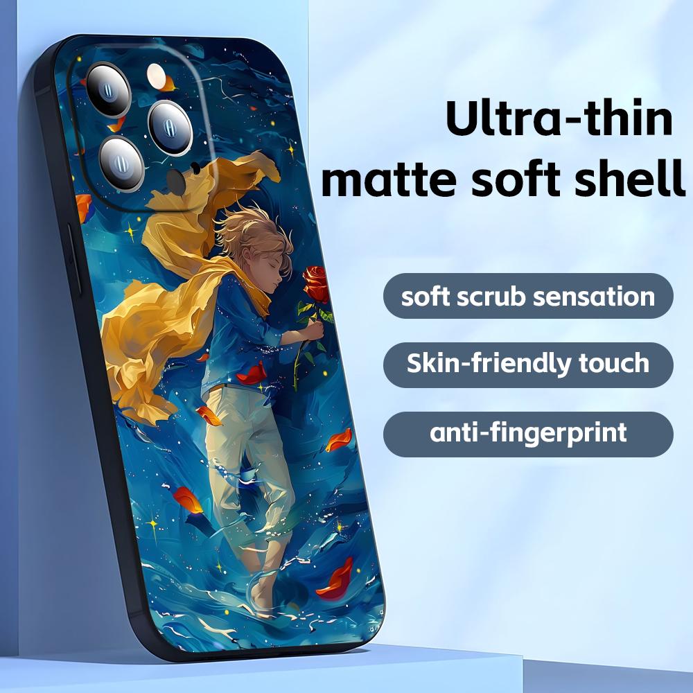Anime The Little Prince Phone Case For iPhone17 16 16e 15 14 13 12 11 Plus Mini Pro Max Soft Black Shockproof Cover