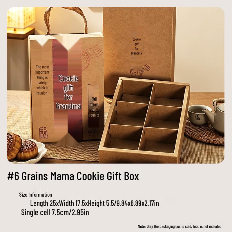 2026 Mid-Autumn Festival High-End 6-Piece Mooncake Gift Box: Taro Paste, Milk Custard, Lava Egg Yolk Crisp