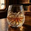 Gifts for Whiskey Lovers Octopus Pirate Glass, Sea Creature Tentacle Engraved Tumbler, Embossed Nautical Maritime Style Gift Father Rocks Glass