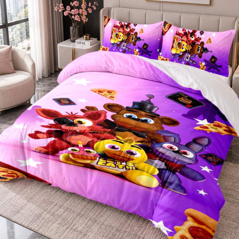 Five Nights at Freddy’s 3Pcs Bedding Set Duvet Cover With Two Pillowcases For Bedroom Home Decoration