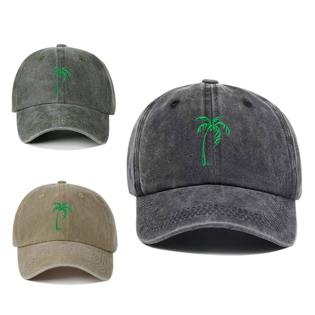 Unisex Coconut Tree Embroidered Baseball Cap - Spring/Summer Sun Protection Hat